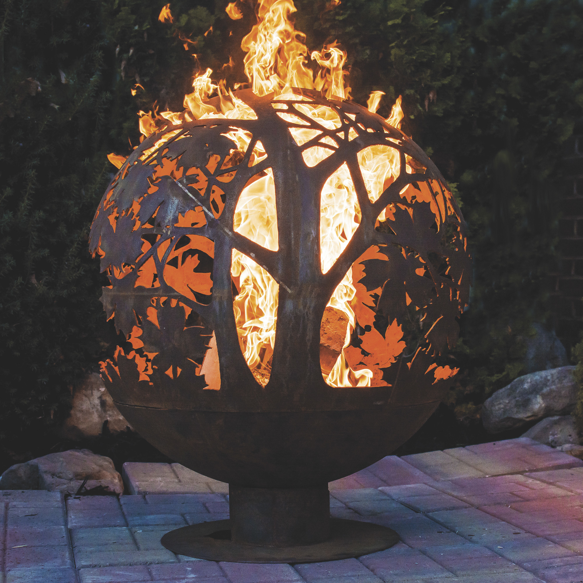 Esschert Leaf Laser Cut Fire Pit Globe, Large